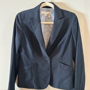 Nine West Navy Pinstripe Blazer
